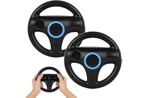 GEEKLIN Volante para mando de Wii, 2 piezas volante de carreras compatible con Mario Kart, volante de mando de juego para Nintendo Wii Remote Game