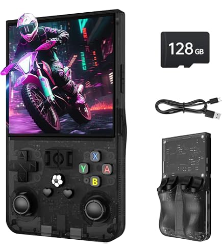 Console Portatile Retrò G350 Rosa Trasparente – Schermo IPS 3,5'', 64GB Con 5000 Giochi, Batteria 3200mAh, Sistema Linux - 5