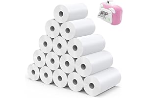 WUKEMAOYI 15 RollsKids Camera Paper Roll for Kids Camera Instant Print Paper Rolls, 57 x 25mm Thermal Papers for Kids Instant Cameras, for POS Terminal/Cash Register/Mini Printers, 4.5 M in Total