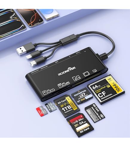 7-in-1 Speicherkartenleser – Mit Lightning, USB-C & USB 3.0 Für IPhone, Android, PC (SD, MicroSD, CF, …)