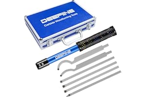 DEEFIINE Juego de Herramientas de Torneado de Madera, Herramienta de Torneado de Carburo, con Cabeza Reemplazable y Asa desmontable, para Tallado de Madera, Tallado de Muebles(7F)