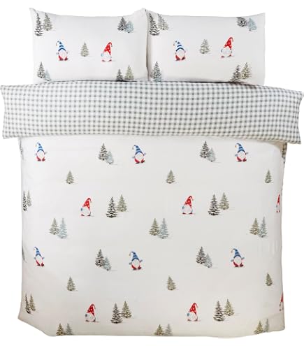 Housse De Couette 220x240 Cm Motif Noël Bonhomme En Pain D'épices - Microfibre Douce, Fermeture éclair, 2 Taies