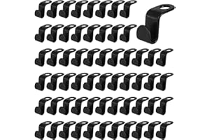 GGISUI Crochet Cintre Gain de Place 60pcs Cintre Gain de Place 5.2cm*2cm Crochet pour Cintres Gain de Place Noir pour Connecter Plusieurs Cintres, Suspendre des Vêtements Echarpes Chapeaux