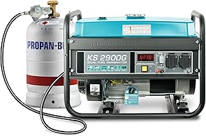 K&S KÖNNER&SÖHNEN Generator LPG/benzynowy KS 2900G z serii DUAL FUEL, awaryjny agregat prąd gazowego 2900 W, 2 x 16 A (230 V), 12 V, generator z (AVR), agregat ze wskaźnikiem poziomu oleju, zabezpieczenie