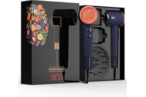 Suszarka do włosów AINA z dyfuzorem, grzebieniem, nasadką dla kobiet Silnik bezszczotkowy 160 000 obr./min Suszarka jonowa o dużej prędkości (3A Niebieski)