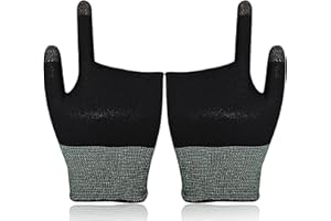 MODJUEGO Gants de jeu haute sensibilité pour jeu mobile PUBG à deux doigts, manches de presse pour écran tactile, accessoires de jeu respirants (noir)