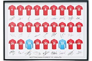 FOOTBALL PRINT SHOP Nottingham Forest FC Signed 2024-25 Team Poster Print Autographed By Full Squad, Nottingham Forest Gifts A3 Print Only