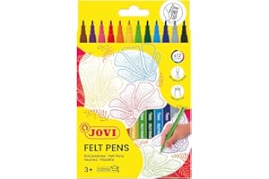 Jovi FELT PEN, Marqueur à trait fin, pointe fine, étui de 12 couleurs, pointe de 2 mm