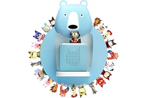 Xozoyo Tonies Shelf Wall Floating tonie Shelves for Toniebox, 30-48 Figures Storage Bear-Shaped tonies storage for Children's Rooms and Nurseries(Light Blue)