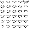 MOAMUN 30 PCS Heart Shaped Bracelet Clasps for Jewelry Making Supplies, Strong Magnetic Necklace Clasps, Durable Bracelet Fasteners for DIY Bracelet Necklace Anklet Jewelry Making(Silver)