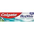 Colgate Max White White + Crystals Toothpaste 75ml - teeth whitening toothpaste - restores natural whiteness - 10x longer lasting cooling than regular fluoride toothpaste - fights cavities