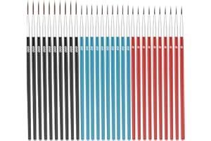 Anezus Tiny Detail Paint Brushes 30 Pcs Micro Paint Brushes Fine Tips with 3 Size #000#00#0 Precision Liner Brush for Miniature Models 40k Watercolor Acrylic Painting