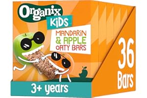 Organix Kids Marvellous Mandarin & Apple Oaty Bars 3+ Years, 6 x 23 g Bars Per Box (6 Boxes Total)