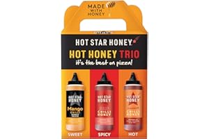 Hot Star Honey Christmas Hot Honey Gift Set – Handcrafted Trio of Sweet & Spicy Sauces – 100% Natural, No Additives –Perfect Festive Gift for Pizza, Chicken, Wings & BBQ Lovers – Made in UK – 980g