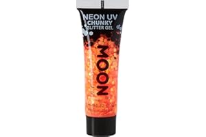 Moon Glow Gel de brillo grueso para rostro y cuerpo UV neón 12ml Naranja
