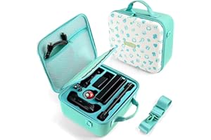 JOYHOOD Étui pour Switch & Switch OLED, Case de Voyage Rigide avec 21 cartouches de Jeu, Compatible avec Switch Console et Accessoires (Blanc ACNH, All-in-One)