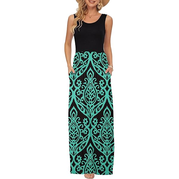 AUSELILY Vrouwen Zomer Korte Mouwen Losse Maxi Jurken Met Zakken Casual Lang Elegant Jurken