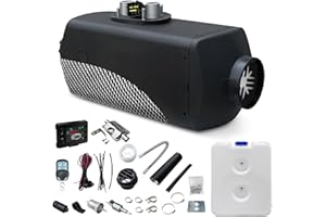KIASTER 5KW / 8KW 12V Diesel Air Heater Parking Heater Diesel Night Heater w/LCD Switch & Remote Control & Silencer & 10L Fuel Tank for Car Trucks Boat Trailer Motorhomes (Carbon Fiber+Black, 8KW)