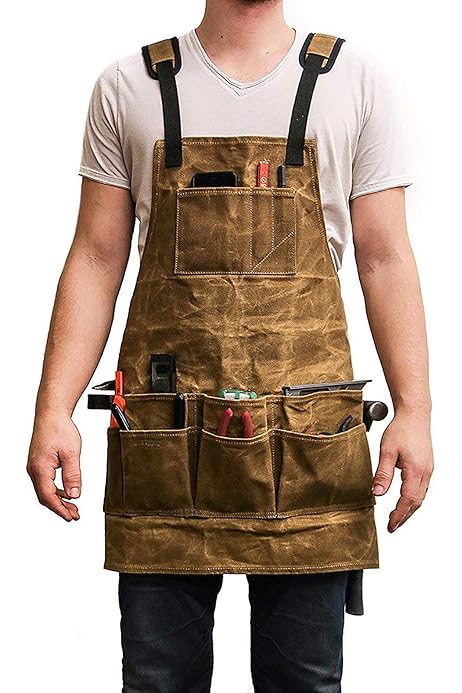 Grembiule Da Lavoro In Tela GREDINO - Cinghie Incrociate Regolabili Per Uomini E Donne - Foto 12