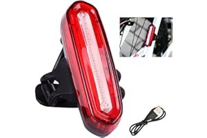 GLANZEND LED Rear Bike Tail Light, Ultra Bright USB Rechargeable Bicycle Taillights, Waterproof Bike Back Light for Cycling Helmet Safety Warning Flashers Blinkers Strobe 5 Light Mode Options