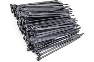 200 Pezzi Fascette Nere Plastica 100 * 2.5mm, MgcTolBox Piccole Fascette Elettricista in Nylon, Mini Zip Ties | Nere