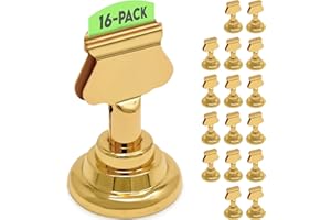Gray Bunny Table Number Holders (16pc) Premium Gold Metal Place Card Holders for Wedding Party Table Decor Picture Photo Holder (1.7 inch tall)
