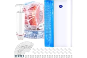 MXTIMWAN 20 Sacchetti Sottovuoto per Stampante 3D, 30 x 34cm Riutilizzabile Sacchetti Sigillati Sottovuoto, 1 Pompa Manuale, 20 Clip di Tenuta, 25 Schede Indicatrici di Umidità
