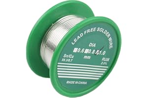 CEXUN 20g Lötdraht 1 mm Bleifrei,Lötzinn Entkernt Lötzinn Kolophonium Niedrigschmelzender Kern Lötdraht Bleibedrahtet Sn99,3 Cu0,7 zum Elektrolöten und Heimwerken