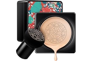 YUUGYD CC Cream Mushroom Head Air Cushion Foundation BB Cream, Long-Lasting Moisturizing Concealer, Even Skin Tone Makeup Base Flawless Moisturizing Oil Control Lightweight & Smoothing (Natural)