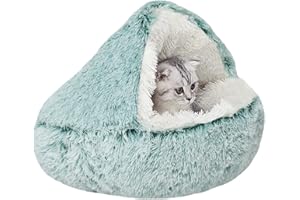 YAGE Cama Perro, Cama para Mascotas súper Suave Gato Cueva, Cama Lavable para Perros y Gatos antiansiedad con Fondo Antideslizante，Adecuado para Perros y Gatos de hasta 7 kg（M-Verde）