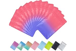 Plaphy 100 Sacchetti Mylar in Alluminio Richiudibili con Zip, Bustine in Mylar Ermetiche per Alimenti, Buste Opache e Piatte per Confezionamento e Conservazione (Rosa e Viola, 12 x 20 cm)