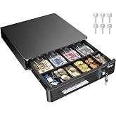 Tera Drawer Coin Holder TPV: 4 Banknotes 6 Coins, 33.5x33x10.5cm | 330R, Rounded Corners, RJ12, 12V, 3 Position Lock, Adjusta