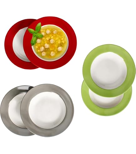 MamboCat Lot De 6 Assiettes à Gâteau Reactive Glaze Paris - Crème Rose Faïence 21,5 Cm