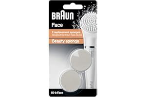 Braun Face Kosmetik-Schwämmchen 80b, für Braun Gesichtsreinigungsgeräte, 2 Stück