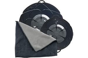 Kochblume Spar-Set für Töpfe von 14 bis 24 cm mit Microfasertuch als Set | Silikon Überkochschutz für Töpfe und Pfannen (anthrazit)