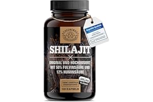 ‎SCHEUNENGUT Shilajit Original Kapseln -WICHTIG: 1000mg Hochdosiert pro Dosis I Reines Mumijo Shilajit aus dem Himalaya I 50% Fulvinsäure +12% Huminsäure I Laborgeprüft -DE- SCHEUNENGUT®