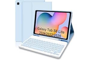 HOFSOS Custodia con Tastiera per Tablet Samsung Galaxy Tab S6 Lite 2024/2022/2020 10,4 Pollici, Italiano QWERTY Rimovibile Bluetooth Tastiera, Custodia con Supporto Pen per S6 Lite Tablet 10,4" (Blu 1)