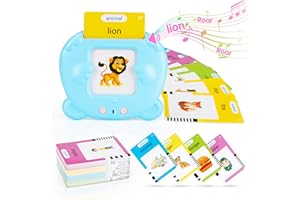 Talking Flash Cards for Toddlers 2 3 4 5 6 Year Old, CS COSDDI Educational Toys for Toddlers Age 1-6, 112 Cards/224 Words and Simulated Animal Sounds Audible Learning Toys for Kids Christmas Birthday