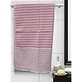 Athom Living Premium Cotton Light Weight Quick-Dry High Absorbent Cotton Bath Towel Pink Stripes, 75x150 Cm (Pack of One)