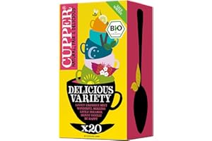 ‎CUPPER Cupper Bio Tee Set Delicious Variety, 20 verschiedene Sorten Kräutertee und Früchtetee, 20 ungebleichte Teebeutel