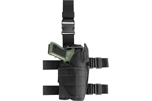 FLOEPX Beinholster Pistole Holster Pistolenholster Bein Taktische Waffenholster Einstellbare Pistolentasche für Jagdschießen Airsoft Militärspiele Paintball Training Oder Cosplay Schwarz