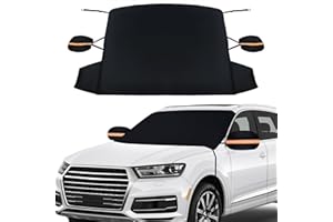 ‎BOGI BOGI Frontscheibenabdeckung Winter, 600D wasserdichte & EIS Schnee Windschutzscheibenabdeckung Auto Frostabdeckung Sonnenschutz Winschutzscheiben Abdeckung Faltbar für Auto SUV LKW (195x120CM)