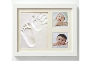 PewinGo Cadre Empreintes Bébé, Kit Empreinte Pieds et Mains Bebé pour Cadeau Nouveau Né Naissance, Personnalisé Kit d'impression de Cadre Photo pour Bébe