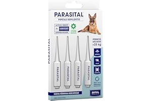Zotal Parasital Pipetas para Perros Grandes - Blíster de 4 Pipetas - Protección Pulgas, Garrapatas y Mosquitos - 3 a 6 Semanas por Pipeta - Repelente Natural - Fácil Aplicación- Pack de 1 Blíster
