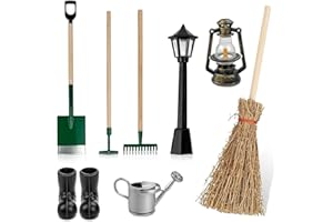 SHENGRUILI Miniatur Garten Zubehör,Miniatur Puppenhaus Gartengeräte,Gartengeräte Mikrolandschaft,Miniaturgarten Mini Ornament,Mini Garten Möbel Deko Set,Geeignet zum Dekorieren Eines Minigartens