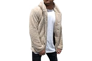 Susenstone Manteau Homme Hiver Chaud Court En Laine Slim Fit Manteau Homme A Capuche éLéGant Chaude éPais Manche Longue Polaire Cardigan Veste