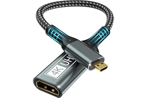 BRV Explorer Micro HDMI auf HDMI Adapter, 4K@60Hz Micro HDMI Stecker auf 2.0 Buchse, 3D 1080P Dolby Typ D auf A Adapterkabel Kompatibel mit Raspberry Pi 5/4, Hero, Kamera, Yoga, ODROID usw