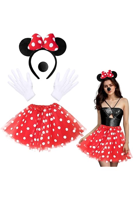 Costume da lupo per bambina con guanti per bambina