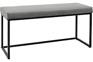 HOME DECO FACTORY HD6834 - Panca Giulia in velluto Cotele, Metal-Fer in Textile-poliestere, imbottitura, 100 x 39 x 49 cm, colore: Grigio topolino