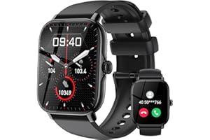 LLKBOHA Smartwatch-Męski-Damski - 1,85" Dotykowy Smartwatch z Funkcją Połączeń, Zegarek Fitness 111+ Trybami Sportowymi,Licznik Kroków, Monitor Snu Tętna,Wodoodporny Zegarek IP68,Kompatybilny Andriod iOS